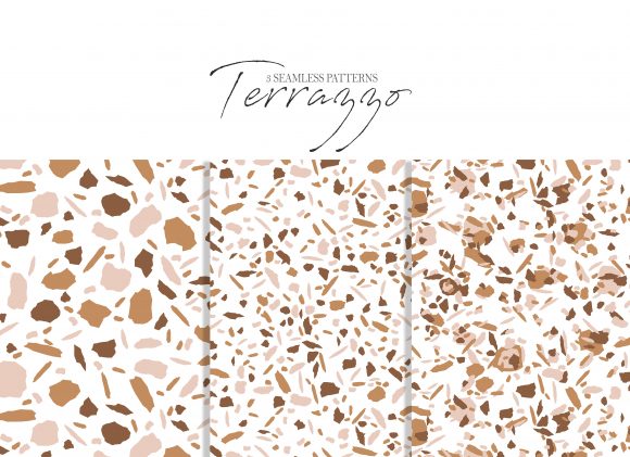 3 Terrazzo Digital Seamless Patterns for Modern Design
