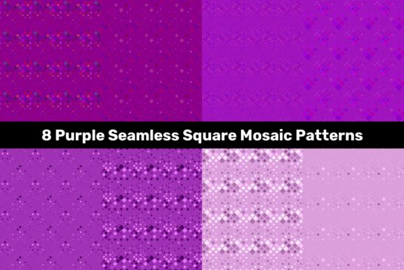 8 Purple Seamless Square Mosaic Patterns: A Creative Toolkit