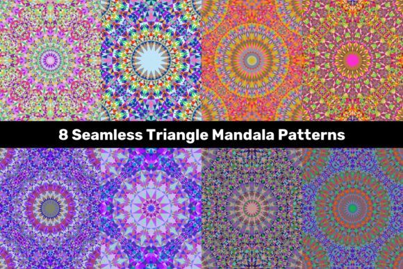 8 Seamless Triangle Mandala Patterns for Creative Projects