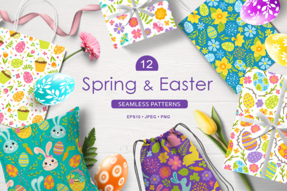 A Designer's Palette: Unpacking 12 Spring and Easter Seamless Patterns