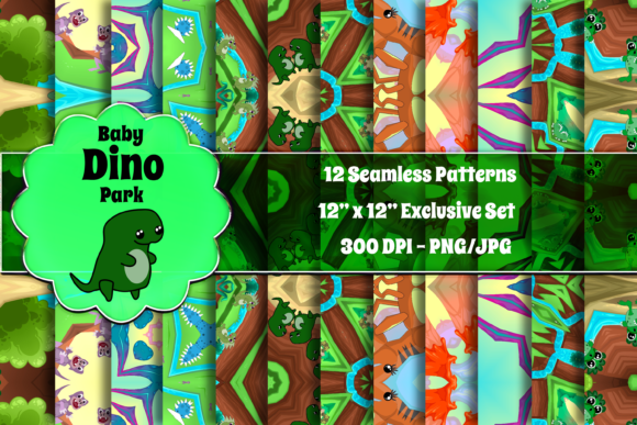 Baby Dino Park Patterns for Modern Design