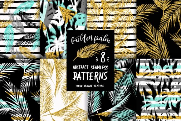 Golden Palm: 8 Seamless Patterns You Can Use Across Your Projects