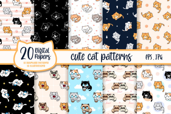 How Cute Cats Seamless Patterns Set Can Elevate Your Projects
