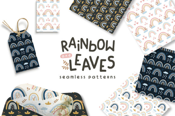 The Visual Power of Rainbow and Leaves Seamless Patterns